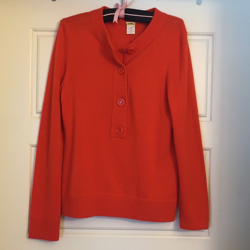 J Crew Cashmere Henley Sweater